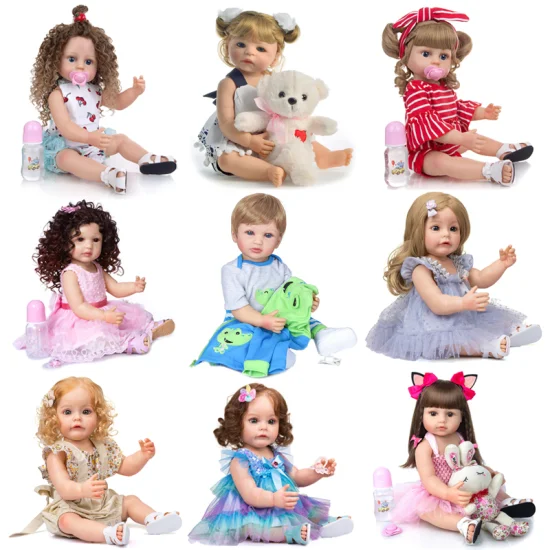 Tombotoys Shantou Toys Großhandel für Kinder, neugeborene Babypuppen, Silikon-Babypuppen, Babydoll-Set, Spielhaus-Spielzeug, niedliche wiedergeborene Babypuppen, Mädchenspielzeug, Babypuppen