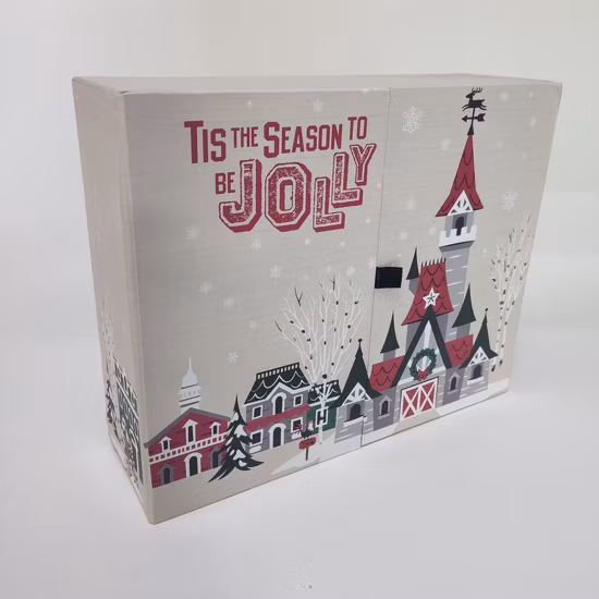 Kundenspezifische Geschenkbox aus Karton mit weihnachtlichem Kalender, die zum Öffnen der Blindbox verwendet wird