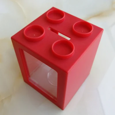 Kunststoff-Legos-Sparschwein-Block, Geldsparboxen für Kindergeburtstage, leere Schatten-Münzenbanken