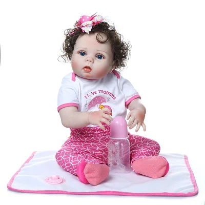 22 Zoll Vollsilikonkörper Reborn Baby Badepuppe Spielzeug 55 cm Real Touch Prinzessin Bebe Boneca Puppen Spielzeug Kinder DIY Playmate Geschenke